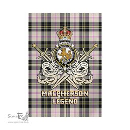 ScotsTee Shop Scottish MacPherson Dress Ancient Clan Crest Tartan Flag The Golden Sword of Courageous Legacy Flag