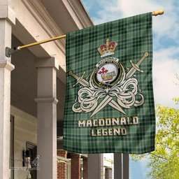 ScotsTee Shop Scottish MacDonald Lord of the Isles Hunting Clan Crest Tartan Flag The Golden Sword of Courageous Legacy Flag