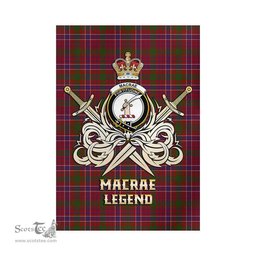 ScotsTee Shop Scottish MacRae Red Clan Crest Tartan Flag The Golden Sword of Courageous Legacy Flag