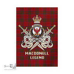 ScotsTee Shop Scottish MacDonell of Keppoch Clan Crest Tartan Flag The Golden Sword of Courageous Legacy Flag