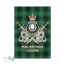 ScotsTee Shop Scottish MacArthur Ancient Clan Crest Tartan Flag The Golden Sword of Courageous Legacy Flag