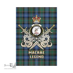 ScotsTee Shop Scottish MacRae Hunting Ancient Clan Crest Tartan Flag The Golden Sword of Courageous Legacy Flag