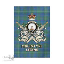 ScotsTee Shop Scottish MacIntyre Hunting Ancient Clan Crest Tartan Flag The Golden Sword of Courageous Legacy Flag