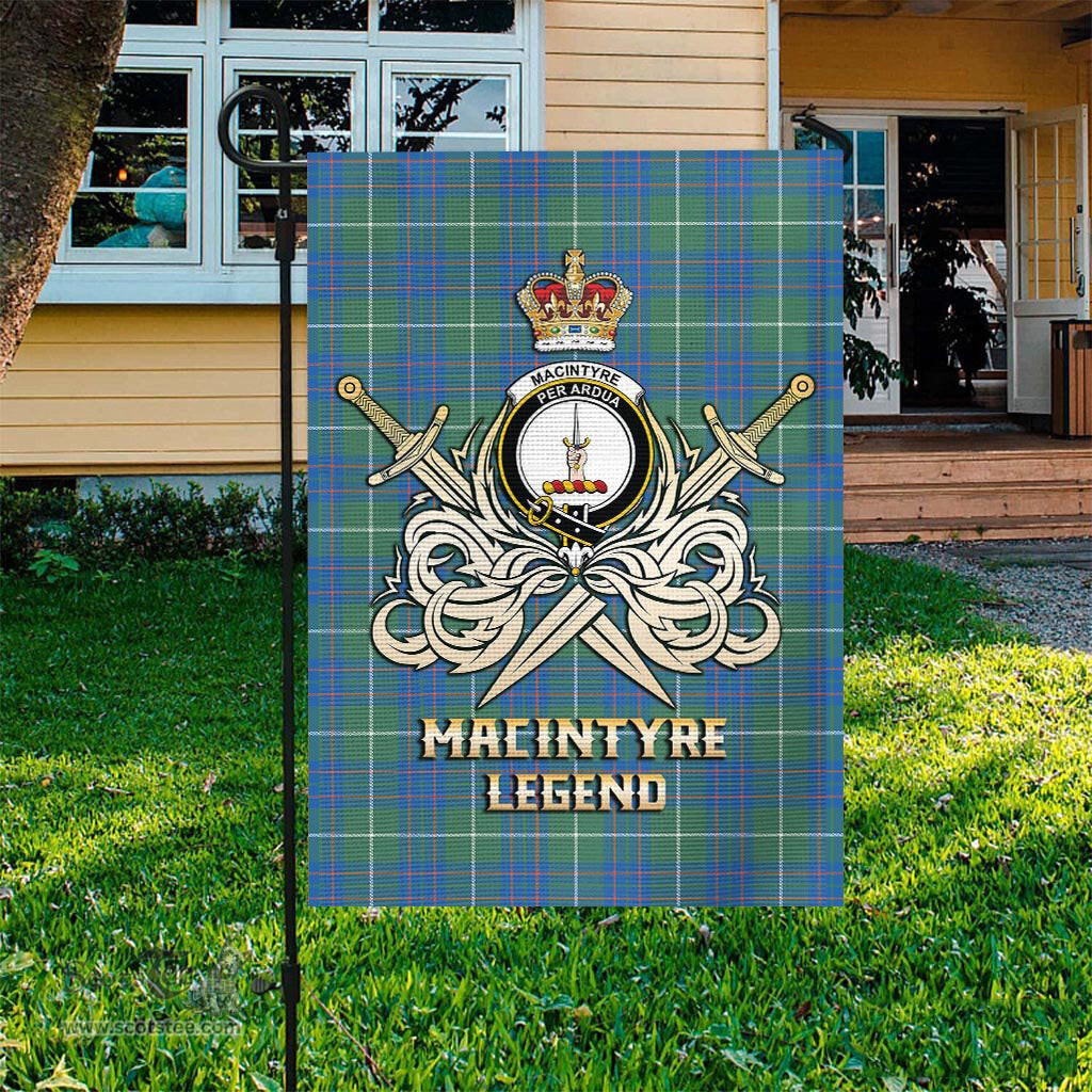 ScotsTee Shop Scottish MacIntyre Hunting Ancient Clan Crest Tartan Flag The Golden Sword of Courageous Legacy Flag