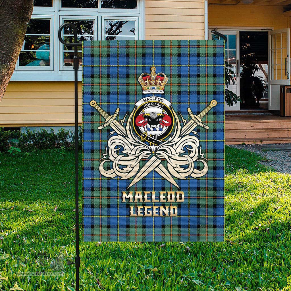 ScotsTee Shop Scottish MacLeod of Harris Ancient Clan Crest Tartan Flag The Golden Sword of Courageous Legacy Flag