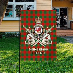 ScotsTee Shop Scottish Moncrieff Modern Clan Crest Tartan Flag The Golden Sword of Courageous Legacy Flag