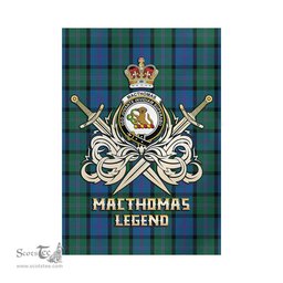 ScotsTee Shop Scottish MacThomas Clan Crest Tartan Flag The Golden Sword of Courageous Legacy Flag