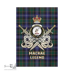 ScotsTee Shop Scottish MacRae Hunting Modern Clan Crest Tartan Flag The Golden Sword of Courageous Legacy Flag