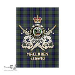 ScotsTee Shop Scottish MacLaren Clan Crest Tartan Flag The Golden Sword of Courageous Legacy Flag
