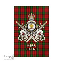 ScotsTee Shop Scottish Kerr Clan Crest Tartan Flag The Golden Sword of Courageous Legacy Flag