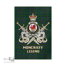 ScotsTee Shop Scottish Moncrieff of Atholl Clan Crest Tartan Flag The Golden Sword of Courageous Legacy Flag