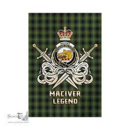 ScotsTee Shop Scottish MacIver Hunting Clan Crest Tartan Flag The Golden Sword of Courageous Legacy Flag