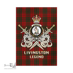 ScotsTee Shop Scottish Livingston Clan Crest Tartan Flag The Golden Sword of Courageous Legacy Flag