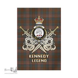ScotsTee Shop Scottish Kennedy Weathered Clan Crest Tartan Flag The Golden Sword of Courageous Legacy Flag