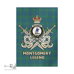 ScotsTee Shop Scottish Montgomery Ancient Clan Crest Tartan Flag The Golden Sword of Courageous Legacy Flag
