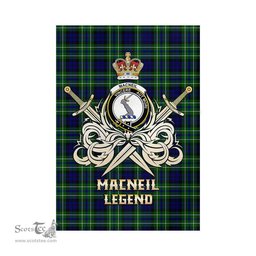ScotsTee Shop Scottish MacNeil of Colonsay Modern Clan Crest Tartan Flag The Golden Sword of Courageous Legacy Flag