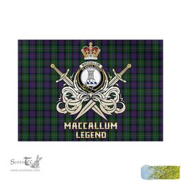 ScotsTee Shop Scottish MacCallum Clan Crest Tartan Flag The Golden Sword of Courageous Legacy Flag
