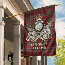 ScotsTee Shop Scottish Lindsay Weathered Clan Crest Tartan Flag The Golden Sword of Courageous Legacy Flag