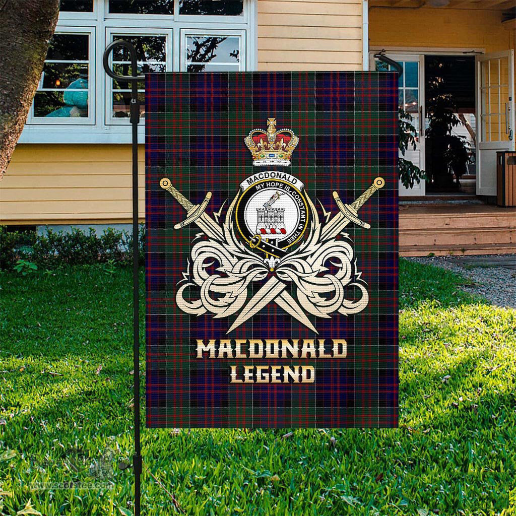 ScotsTee Shop Scottish MacDonald of Clan Ranald Clan Crest Tartan Flag The Golden Sword of Courageous Legacy Flag