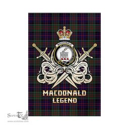 ScotsTee Shop Scottish MacDonald of Clan Ranald Clan Crest Tartan Flag The Golden Sword of Courageous Legacy Flag