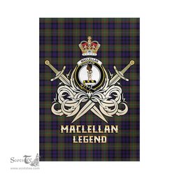 ScotsTee Shop Scottish MacLellan Clan Crest Tartan Flag The Golden Sword of Courageous Legacy Flag