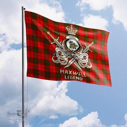 ScotsTee Shop Scottish Maxwell Modern Clan Crest Tartan Flag The Golden Sword of Courageous Legacy Flag