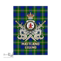ScotsTee Shop Scottish Maitland Clan Crest Tartan Flag The Golden Sword of Courageous Legacy Flag