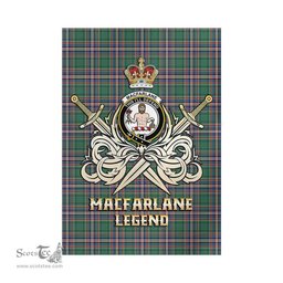 ScotsTee Shop Scottish MacFarlane Hunting Ancient Clan Crest Tartan Flag The Golden Sword of Courageous Legacy Flag