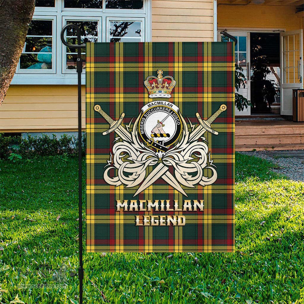 ScotsTee Shop Scottish MacMillan Old Modern Clan Crest Tartan Flag The Golden Sword of Courageous Legacy Flag