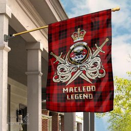 ScotsTee Shop Scottish MacLeod of Raasay Clan Crest Tartan Flag The Golden Sword of Courageous Legacy Flag