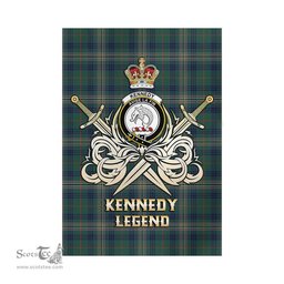 ScotsTee Shop Scottish Kennedy Modern Clan Crest Tartan Flag The Golden Sword of Courageous Legacy Flag