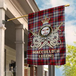 ScotsTee Shop Scottish MacCulloch Dress Clan Crest Tartan Flag The Golden Sword of Courageous Legacy Flag