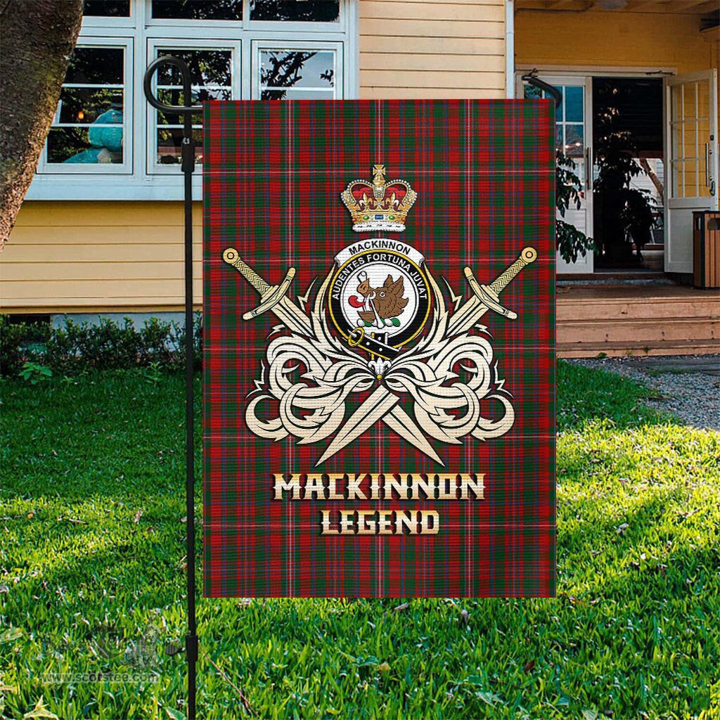 ScotsTee Shop Scottish MacKinnon Clan Crest Tartan Flag The Golden Sword of Courageous Legacy Flag