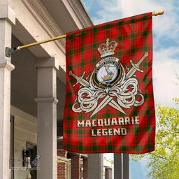 ScotsTee Shop Scottish MacQuarrie Modern Clan Crest Tartan Flag The Golden Sword of Courageous Legacy Flag