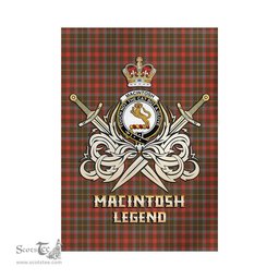 ScotsTee Shop Scottish MacIntosh Hunting Weathered Clan Crest Tartan Flag The Golden Sword of Courageous Legacy Flag