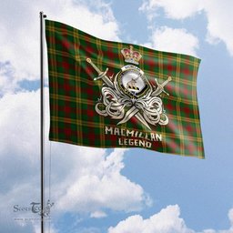 ScotsTee Shop Scottish MacMillan Society of Glasgow Clan Crest Tartan Flag The Golden Sword of Courageous Legacy Flag