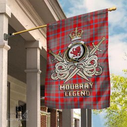 ScotsTee Shop Scottish Moubray Clan Crest Tartan Flag The Golden Sword of Courageous Legacy Flag