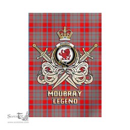 ScotsTee Shop Scottish Moubray Clan Crest Tartan Flag The Golden Sword of Courageous Legacy Flag
