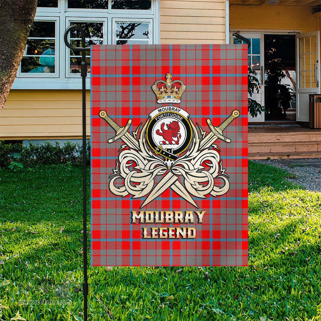 ScotsTee Shop Scottish Moubray Clan Crest Tartan Flag The Golden Sword of Courageous Legacy Flag