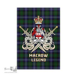 ScotsTee Shop Scottish MacRow Hunting Clan Crest Tartan Flag The Golden Sword of Courageous Legacy Flag