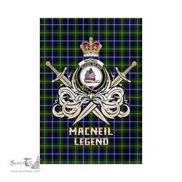 ScotsTee Shop Scottish MacNeil of Barra Modern Clan Crest Tartan Flag The Golden Sword of Courageous Legacy Flag