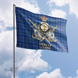 ScotsTee Shop Scottish Mercer Modern Clan Crest Tartan Flag The Golden Sword of Courageous Legacy Flag