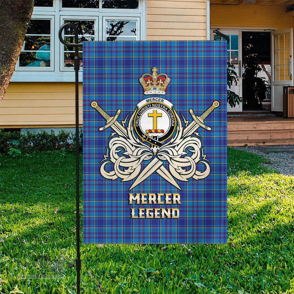 ScotsTee Shop Scottish Mercer Modern Clan Crest Tartan Flag The Golden Sword of Courageous Legacy Flag