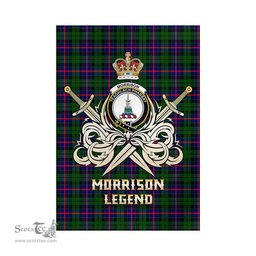 ScotsTee Shop Scottish Morrison Modern Clan Crest Tartan Flag The Golden Sword of Courageous Legacy Flag