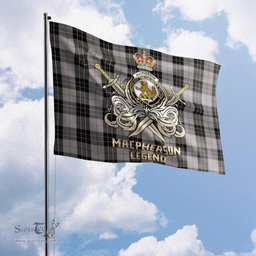 ScotsTee Shop Scottish MacPherson Dress Clan Crest Tartan Flag The Golden Sword of Courageous Legacy Flag
