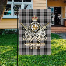 ScotsTee Shop Scottish MacPherson Dress Clan Crest Tartan Flag The Golden Sword of Courageous Legacy Flag