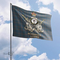 ScotsTee Shop Scottish McKerrell of Hillhouse Dress Clan Crest Tartan Flag The Golden Sword of Courageous Legacy Flag
