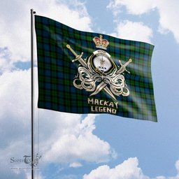 ScotsTee Shop Scottish MacKay Modern Clan Crest Tartan Flag The Golden Sword of Courageous Legacy Flag