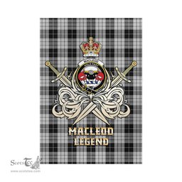 ScotsTee Shop Scottish MacLeod Black and White Clan Crest Tartan Flag The Golden Sword of Courageous Legacy Flag