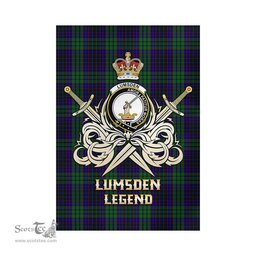 ScotsTee Shop Scottish Lumsden Green Clan Crest Tartan Flag The Golden Sword of Courageous Legacy Flag